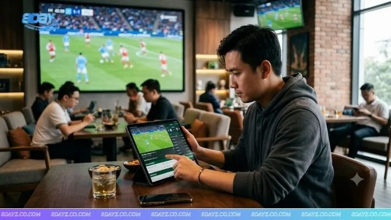 Người chơi sử dụng thiết bị di động để theo dõi kèo tài xỉu thẻ phạt sau khi đã nắm vững kiến thức.